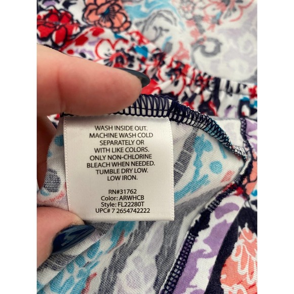 Faded Glory Sleeveless Knit Top Medium Crocheted Straps Red/White/Blue NWT - Picture 5 of 7